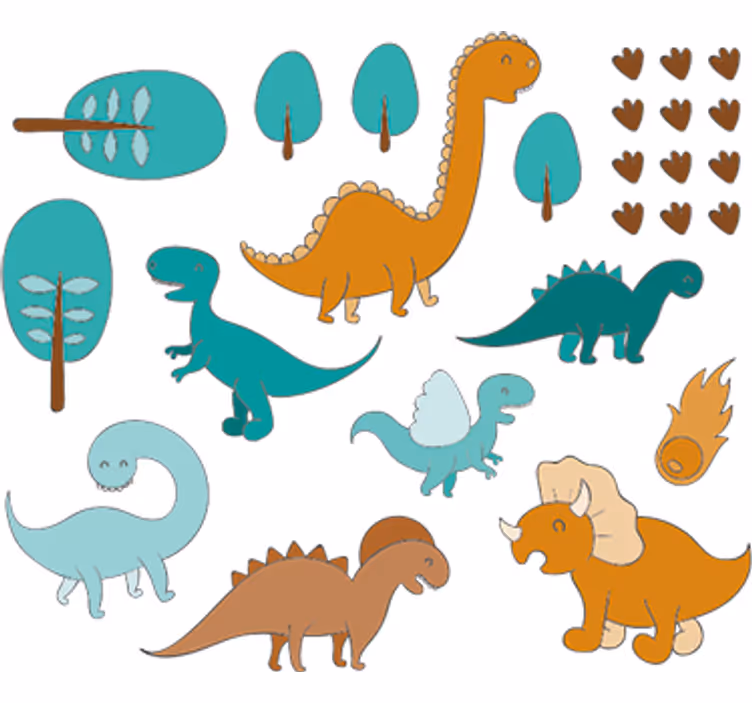 Roleta dla dzieci z dinozaurami w krajobrazie - TenStickers