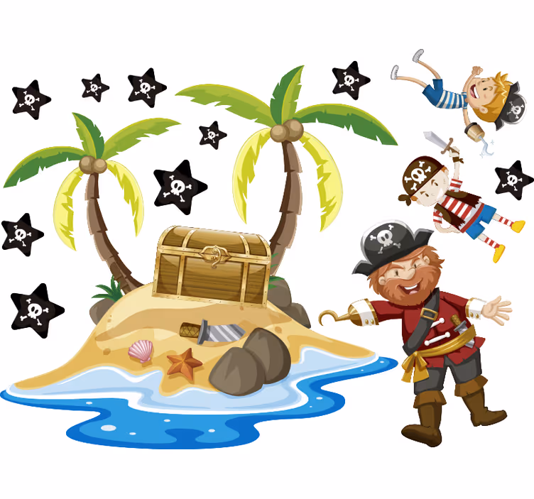 Roleta dla dzieci piraci i palmy - TenStickers
