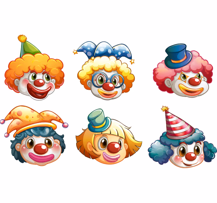 Roleta dla dzieci z kolorowymi twarzami clownów - TenStickers