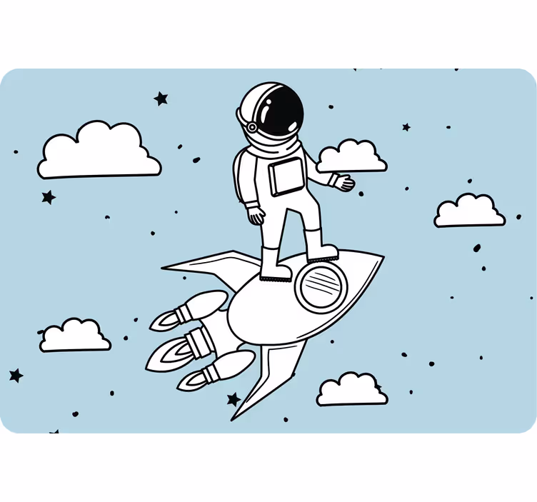 Roleta dla dzieci rakieta astronauta i gwiazdy - TenStickers
