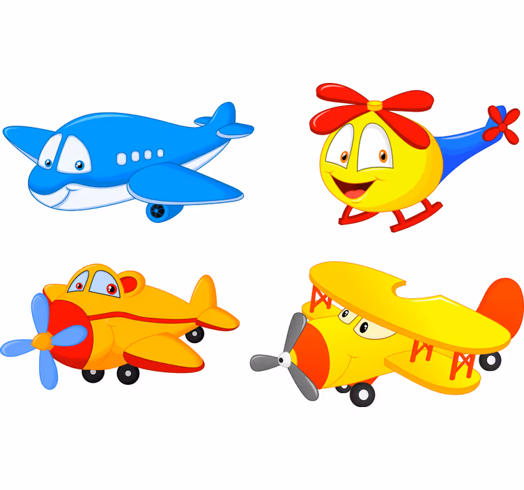 Roleta dla dzieci z samolotami i helikopterami z twarzami - TenStickers