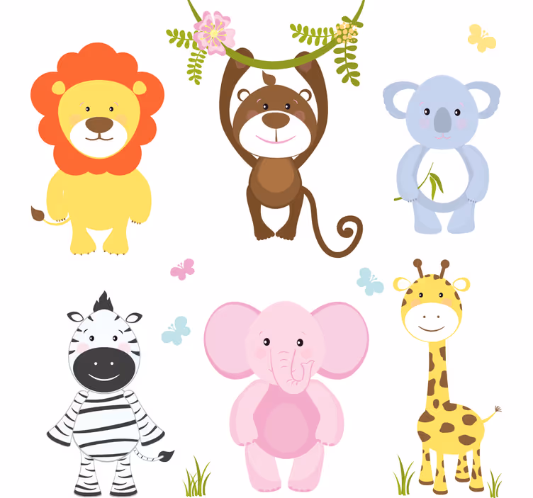 Roleta dla dzieci kolorowe zwierzątka - TenStickers
