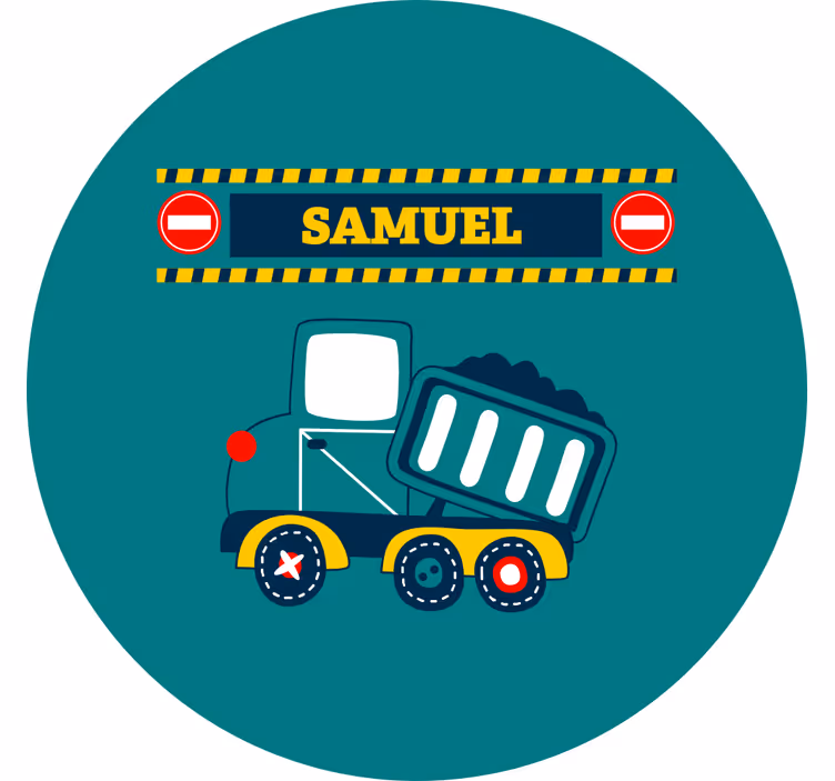 Roleta dla dzieci z personalizowanym ciężarówką budowlaną - TenStickers
