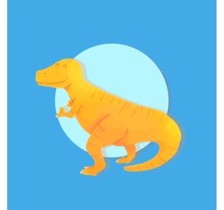 Roleta dla dzieci żółty dinozaur t-rex w stylu nordyckim - TenStickers