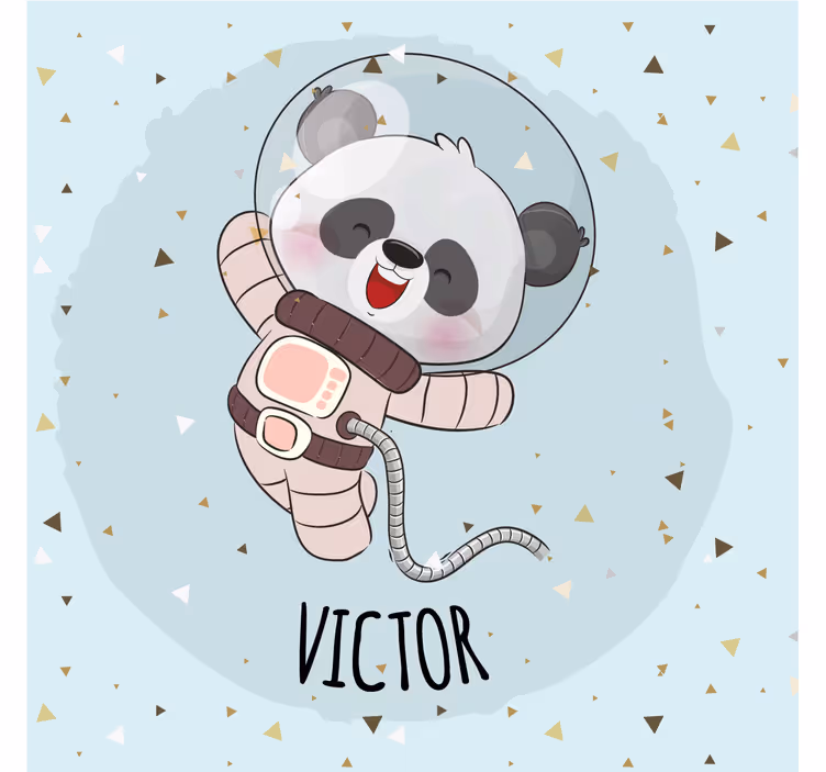 Roleta dla dzieci z uroczą pandą i imieniem chłopca - TenStickers