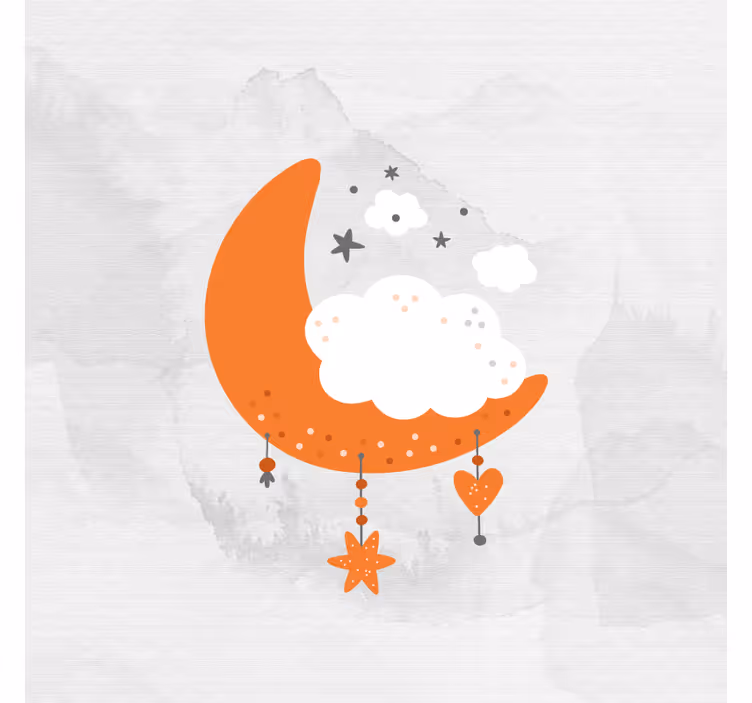 Roleta dla dzieci księżyc i chmury w stylu minimalistycznym - TenStickers