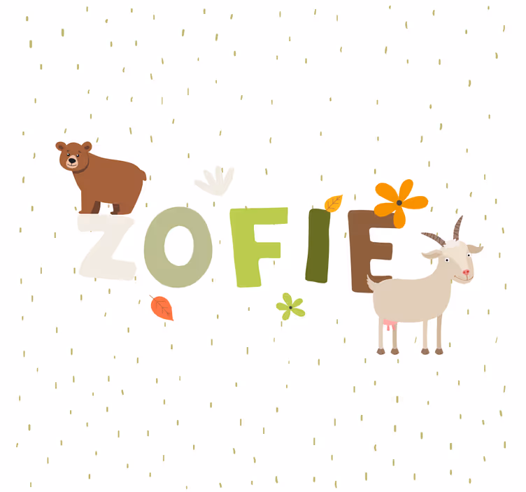 Roleta dla dzieci z leśnymi zwierzętami i imieniem - TenStickers