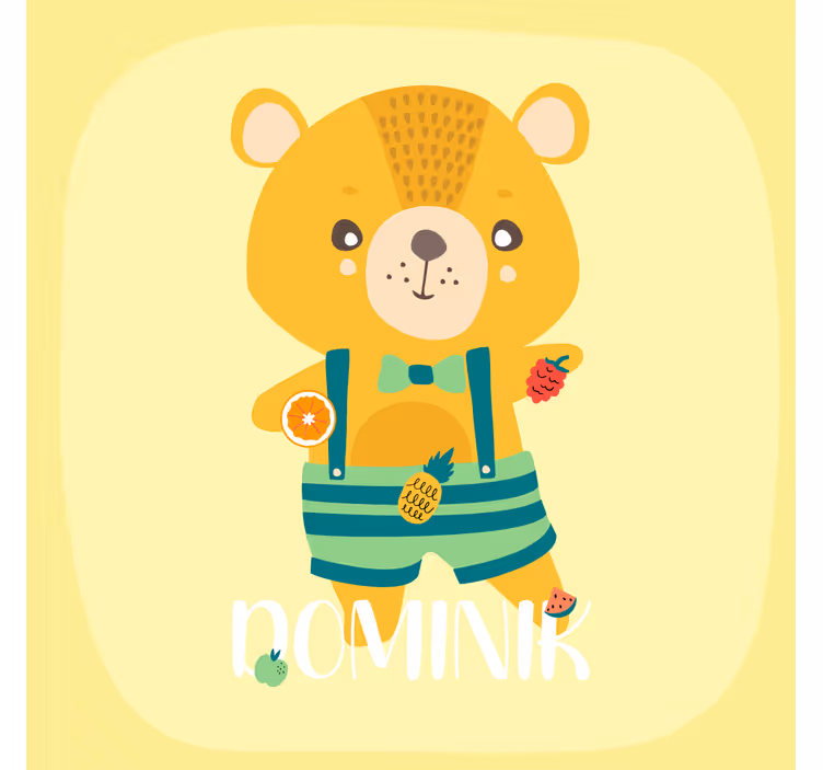 Roleta dla dzieci z imieniem na misiu - TenStickers