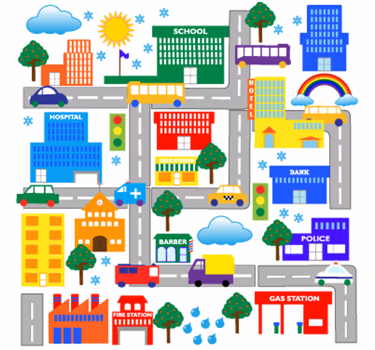 Roleta dla dzieci z wielką miejską grafiką - TenStickers