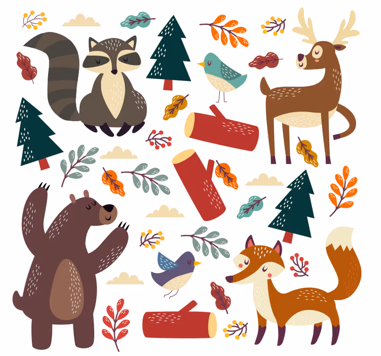Roleta dla dzieci z małymi zwierzątkami - TenStickers