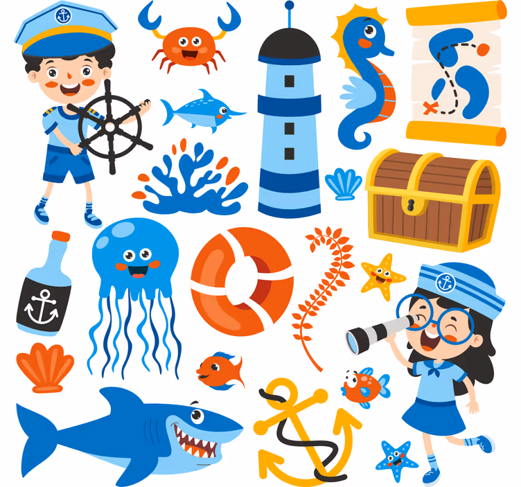 Roleta dla dzieci piraci i życie morskie - TenStickers