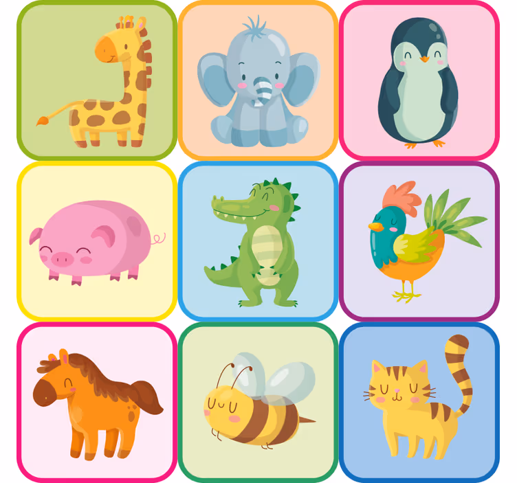 Roleta dla dzieci z naklejkami zwierzątek - TenStickers