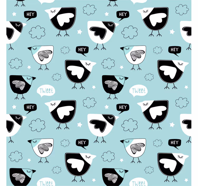Roleta dla dzieci w czarny wzór kurczaków - TenStickers