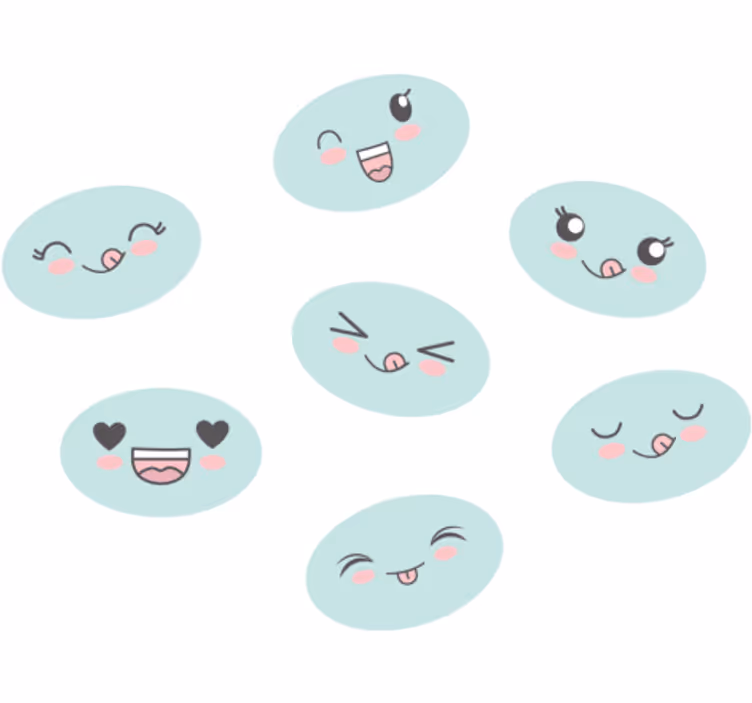 Roleta dla dzieci z uroczymi twarzami anime - TenStickers