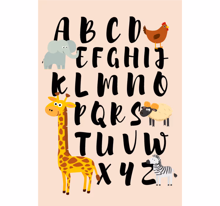 Roleta dla dzieci ze zwierzętami bawiącymi się alfabetem - TenStickers