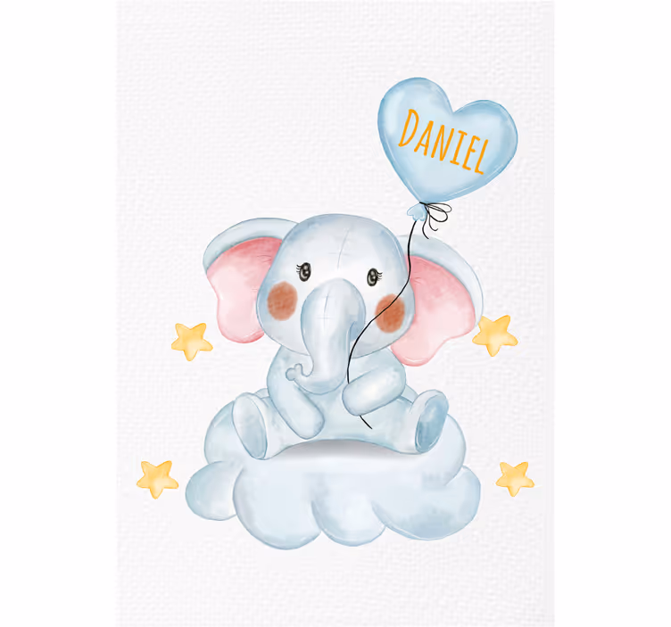 Roleta dla dzieci uroczy słoń z balonem - TenStickers