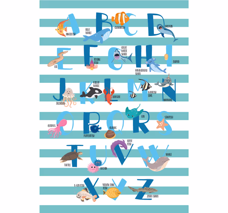 Roleta dla dzieci alfabet oceanu - TenStickers