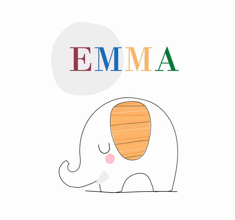 Roleta dla dzieci z personalizowanym słonikiem - TenStickers