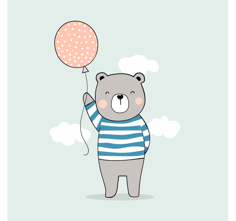 Roleta dla dzieci miś z balonem - TenStickers