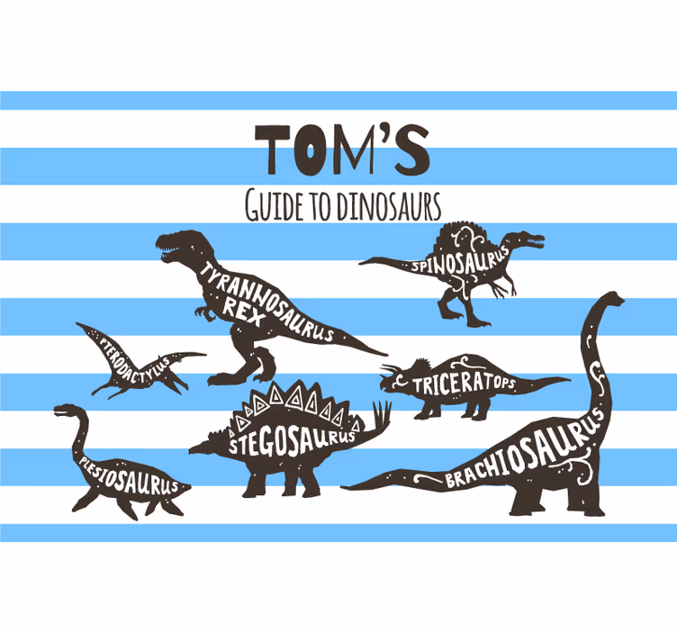 Roleta dla dzieci z personalizowanymi imionami dinozaurów - TenStickers