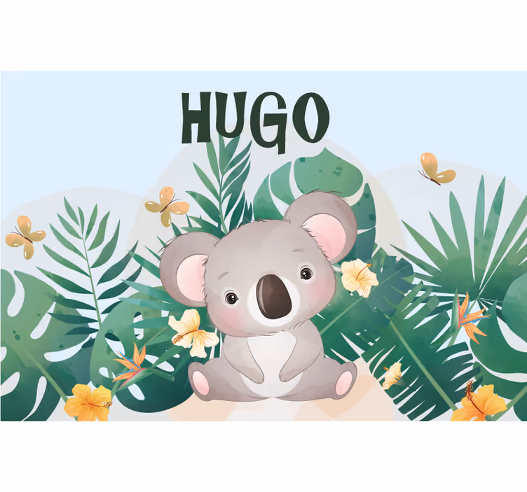 Roleta dla dzieci uroczy koala z imieniem chłopca - TenStickers