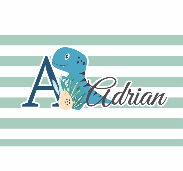 Roleta dla dzieci urocze dinozaury z imieniem - TenStickers