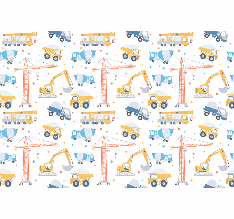 Roleta dla dzieci w pastelowe pojazdy budowlane - TenStickers