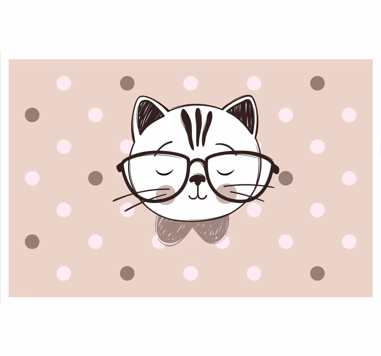 Roleta dla dzieci mądra kotka w okularach - TenStickers