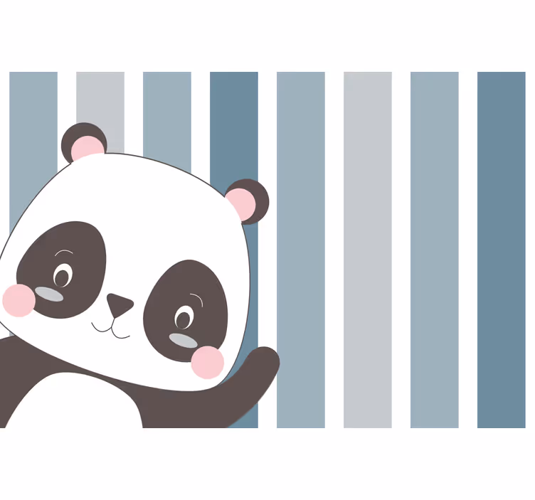 Roleta dla dzieci w paski z wesołym pandą - TenStickers