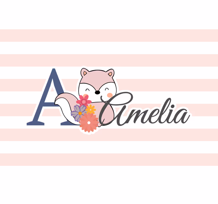 Roleta dla dzieci wesoła wiewiórka z imieniem - TenStickers