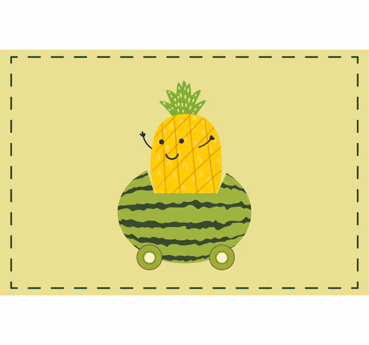 Roleta dla dzieci w zabawny wzór ananasa w samochodzie - TenStickers