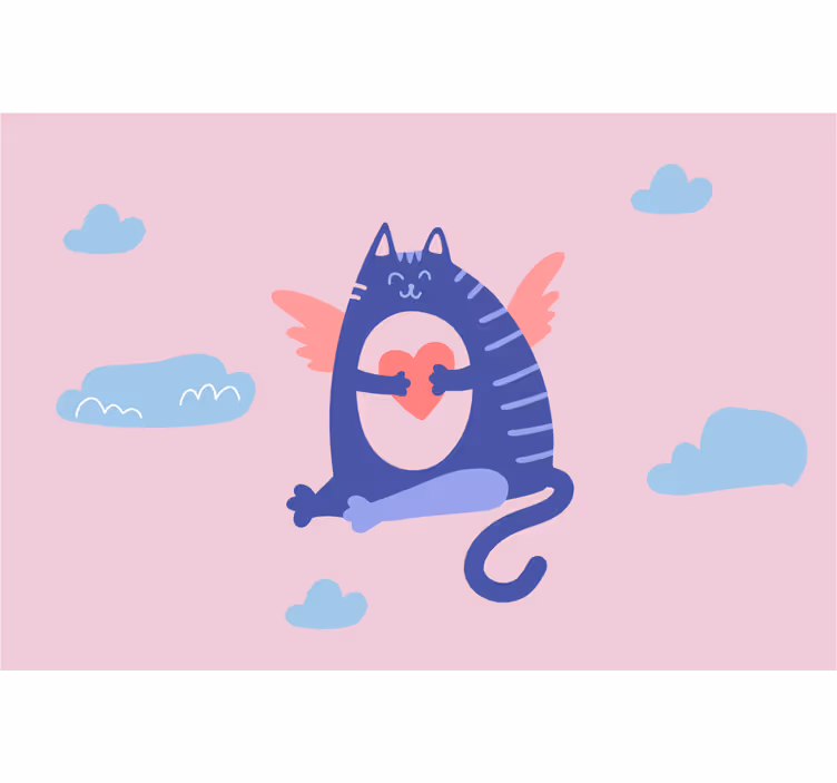 Roleta dla dzieci z uroczą latającą kotką - TenStickers