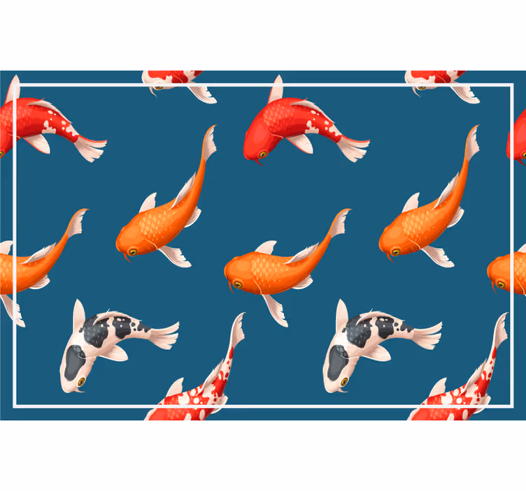 Roleta dla dzieci z motywem ryb koi na niebieskim tle - TenStickers