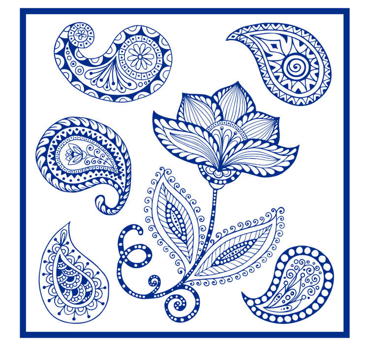 Roleta do kuchni w wzory paisley i kwiaty - TenStickers