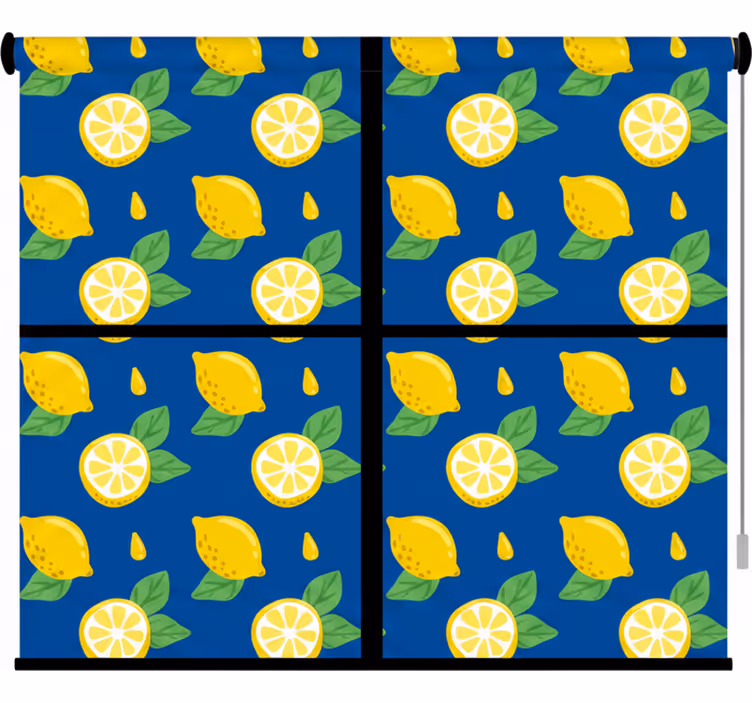 Roleta do kuchni z rysunkami cytryn w kafelkach - TenStickers