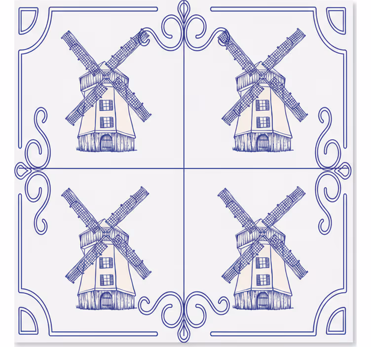 Roleta do kuchni w designie czterech młynów - TenStickers