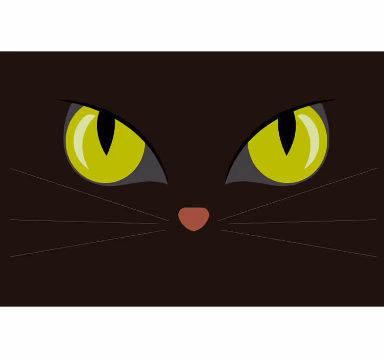 Czarna roleta z przerażającym czarnym kotem na halloween - TenStickers