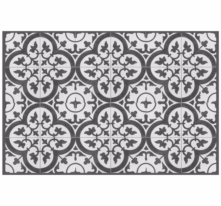 Szara roleta płytki cementowe w ornamenty - TenStickers