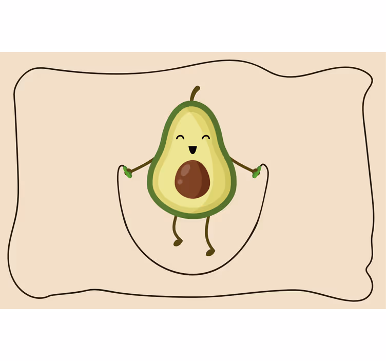 Beżowa roleta z zabawnym awokado na skakance - TenStickers