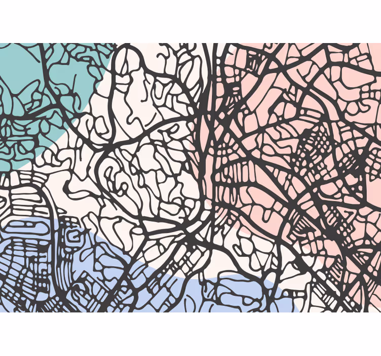 Roleta do sypialni mapa kuala lumpur w beżowym kolorze - TenStickers