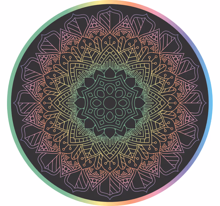 Roleta do sypialni tęczowa mandala - TenStickers