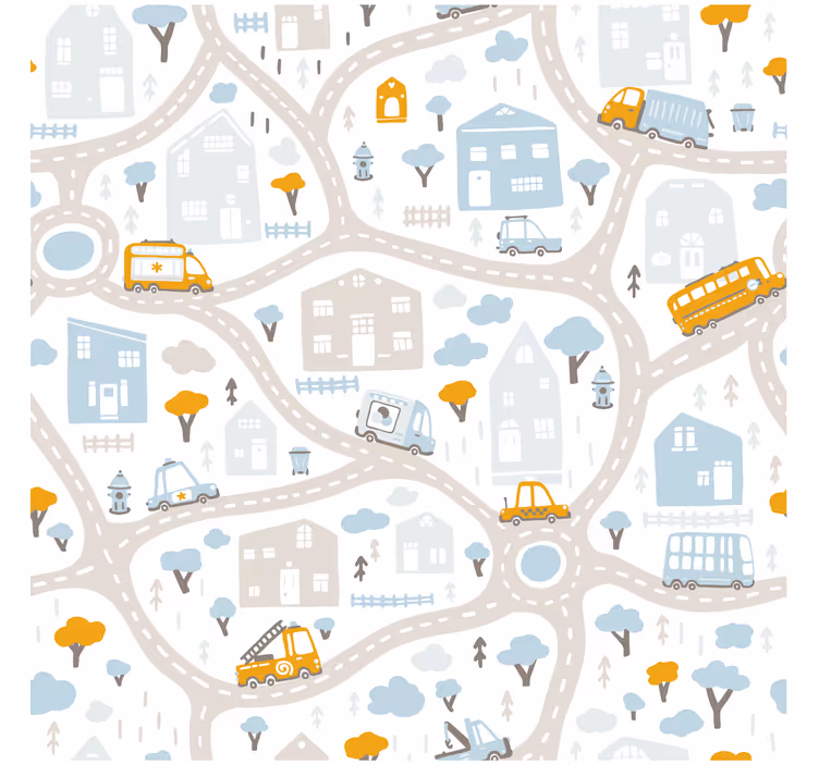 Roleta dla dzieci z rysunkową mapą drogową - TenStickers
