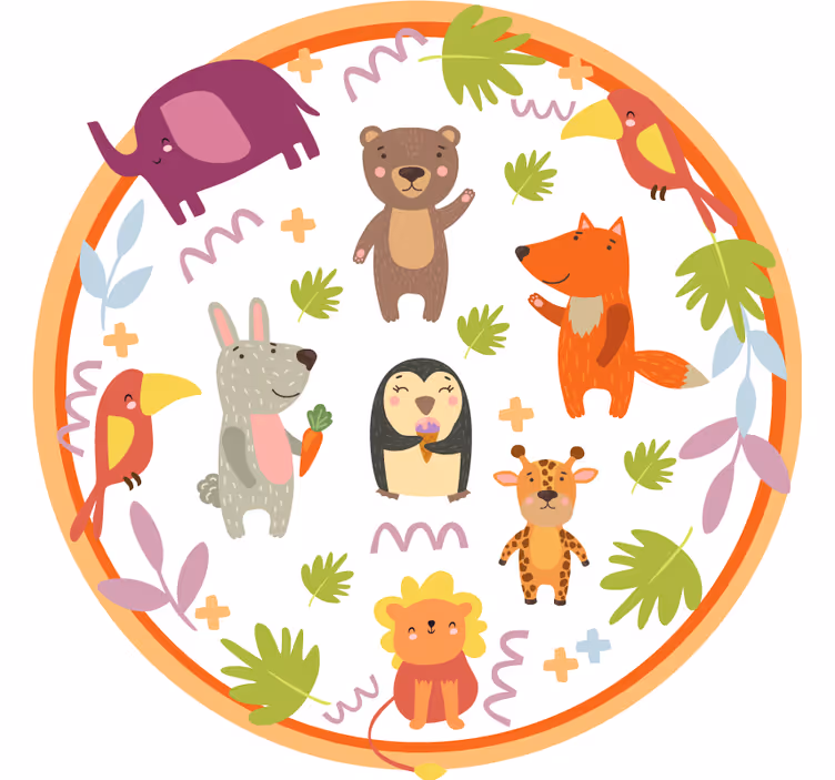 Roleta dla dzieci z uroczymi zwierzętami z zoo - TenStickers