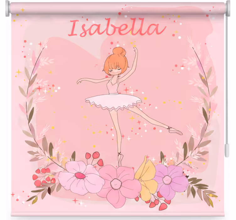Roleta dla dzieci z imieniem baletnicy w gwiazdy - TenStickers