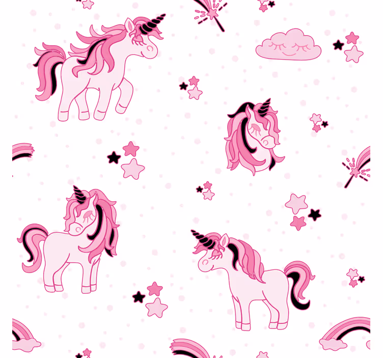 Roleta dla dzieci w stylu doodle z jednorożcami - TenStickers