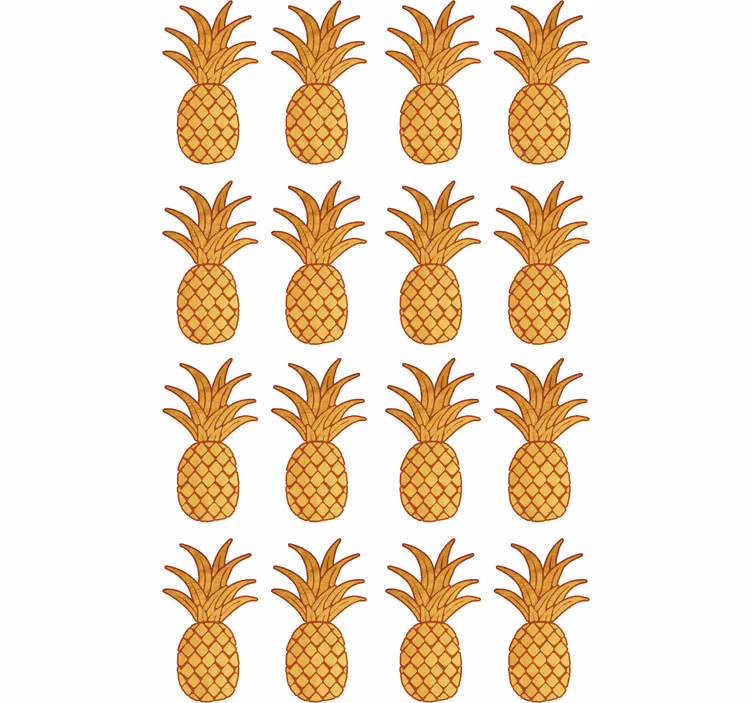 Roleta dla nastolatka z wzorem ananasa złotego - TenStickers