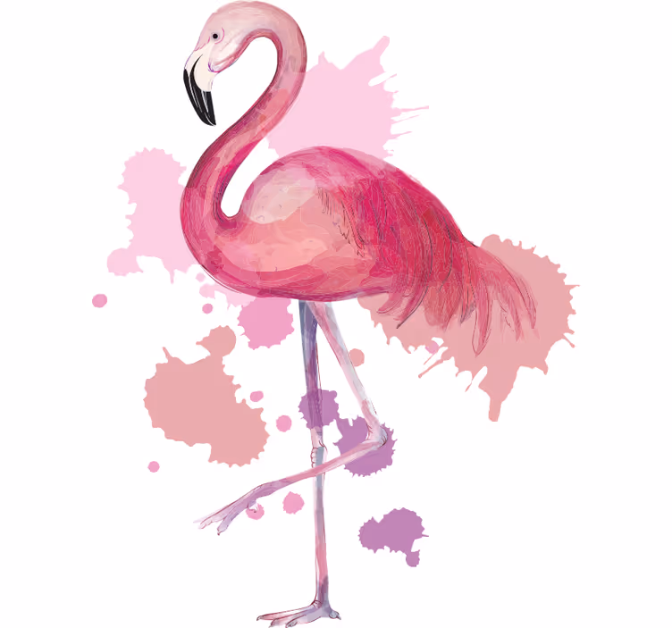 Roleta dla nastolatka flamingo w stylu vintage z kolorami - TenStickers