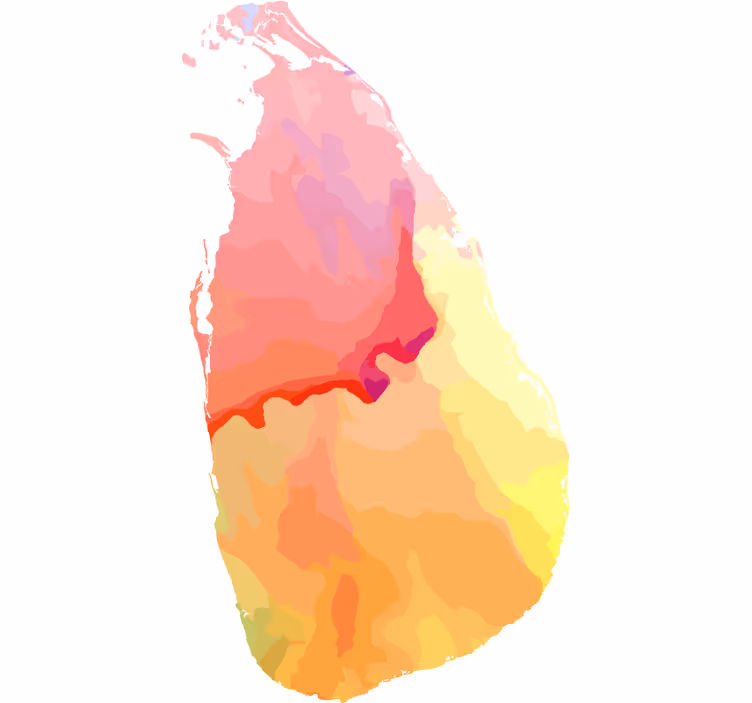 Roleta dla nastolatka z mapą sri lanki w akwareli - TenStickers