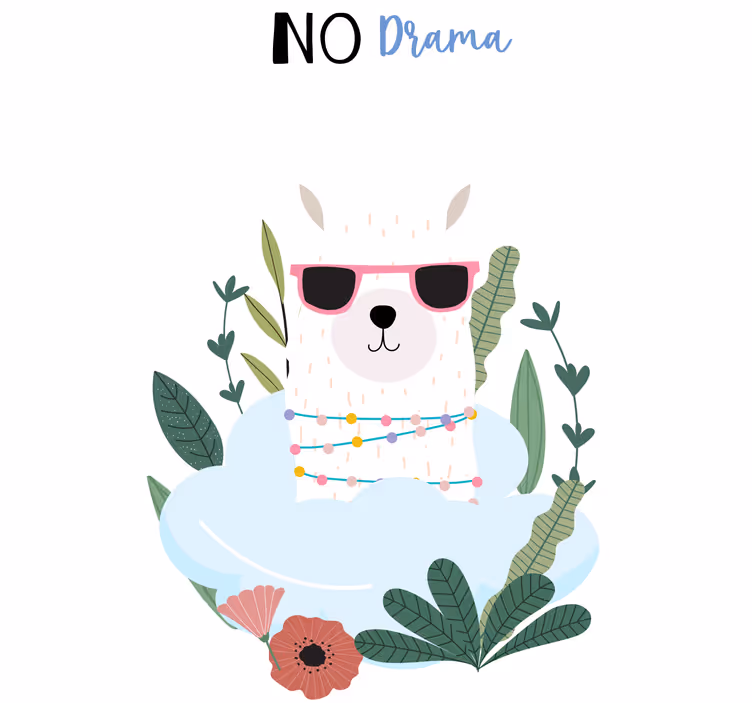 Roleta dla nastolatka z lamą bez zmartwień - TenStickers