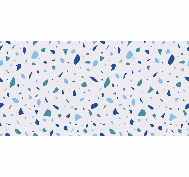 Biała roleta w niebieskie tonacje terrazzo - TenStickers